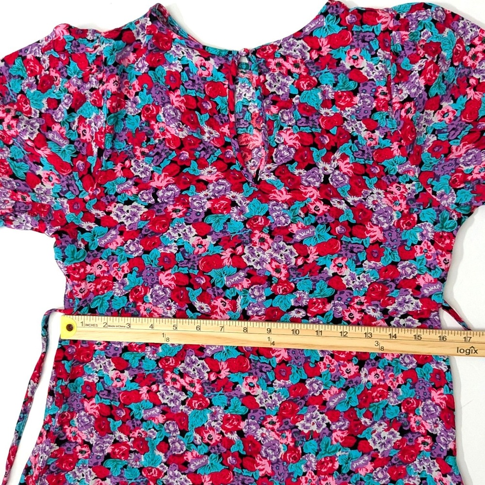 RIXO for‎ Target Floral Mini Dress Ruffle Puff Sleeve Cottagecore Size 4 - Picture 11 of 14